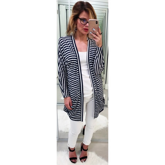 Kain Sweaters - Kain Striped Open Cardigan